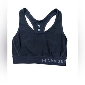 Under Armour Mid-Impact Sports Bra Black XS Compression Racerback NWT